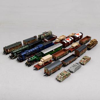 SAMLING MODELLTÅGSDELAR, 23 delar, Liliput, Österrike.