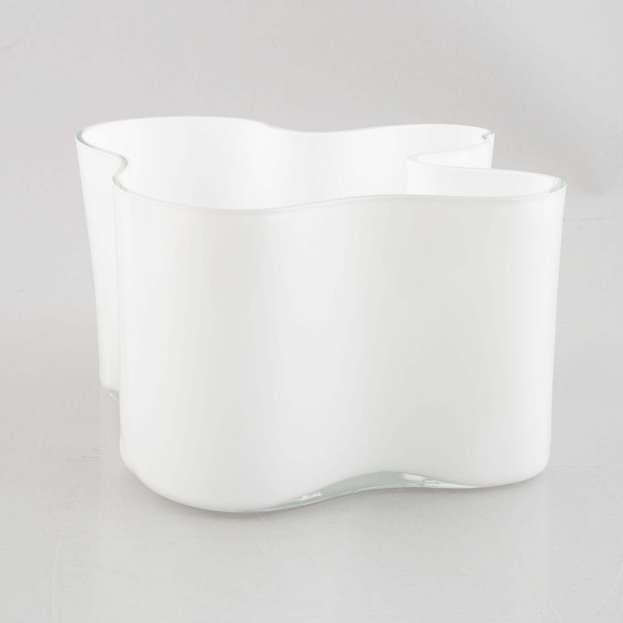 Alvar Aalto, a model 3031 glass vase, signed, numbered and dated 1989.