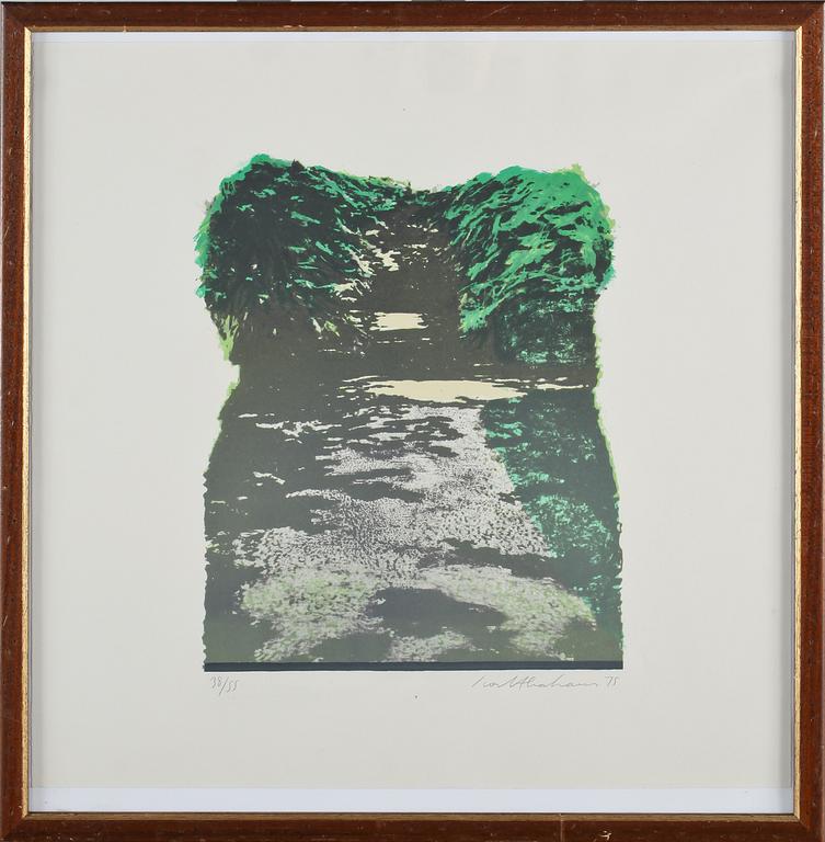 IVOR ABRAHAMS, färglitografi, signerad, daterad -75 och numrerad 38/55.