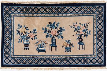 Rug, old, China, "antique finish", approx. 204 x 125 cm.