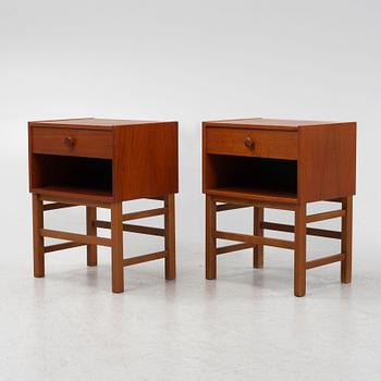 Bedside tables, a pair, teak, 1950-60s.