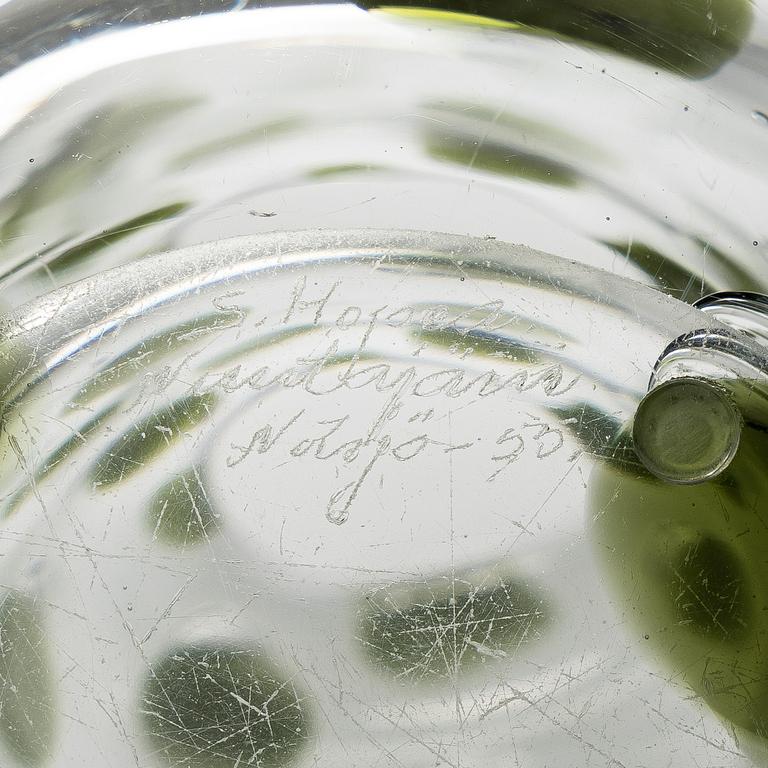 Saara Hopea, vase, “Panther”, signed S. Hopea Nuutajärvi Notsjö -55.