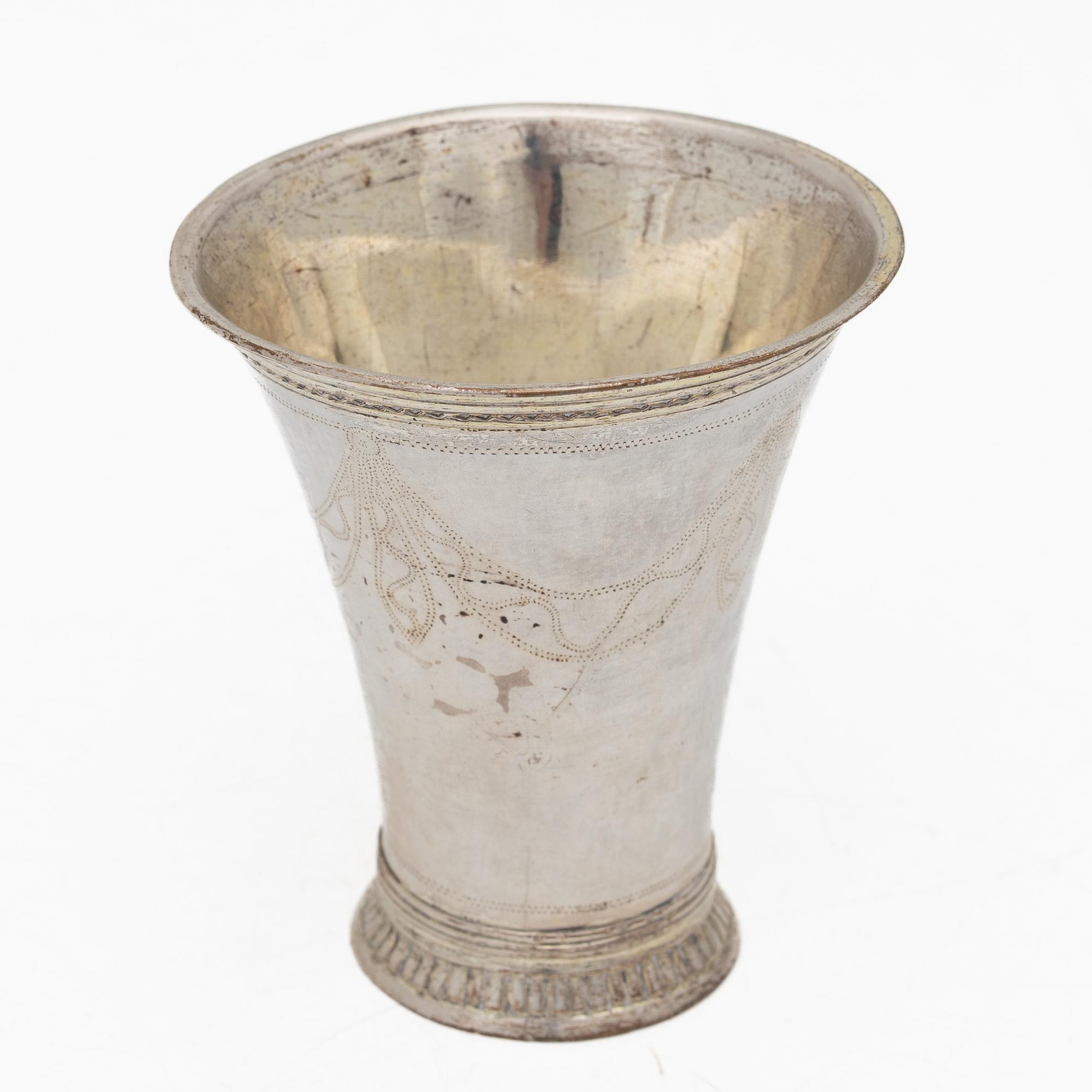 A Swedish silver beaker, mark of Nils Hoffsten, Stockholm 1796.