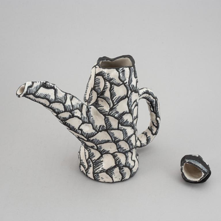 Sergei Isupov, a stoneware pot "Lördagsmorgon" Saturday morning, ca 1990.