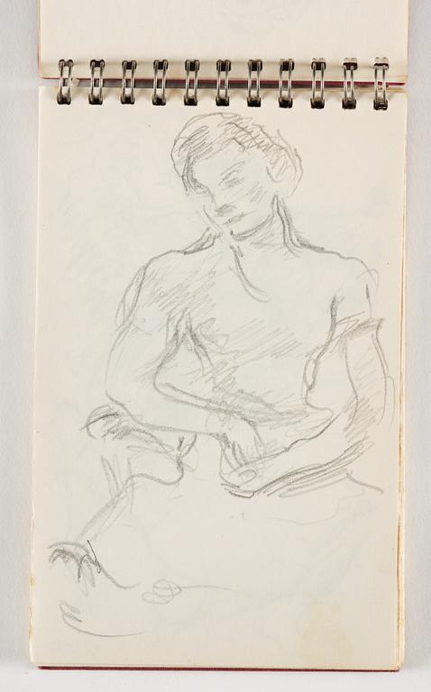 Lotte Laserstein, 10 små skissblock med teckningar.