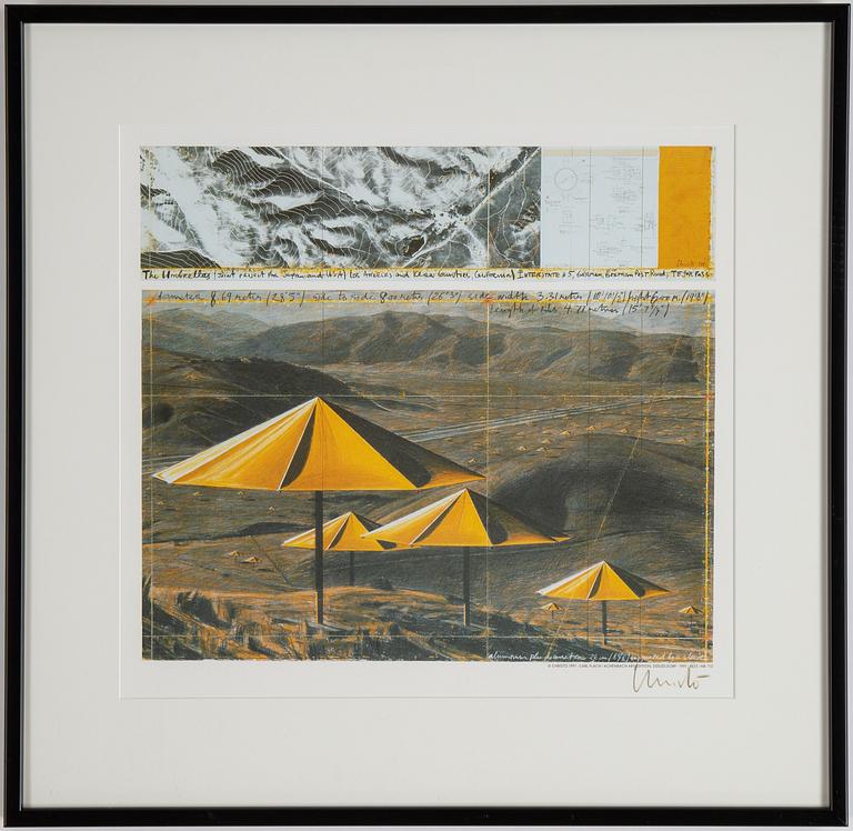 Christo & Jeanne-Claude, offset in colours, diptyk, 1991, signed.