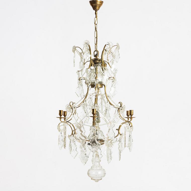 A Rococo style chandelier, 19th century.