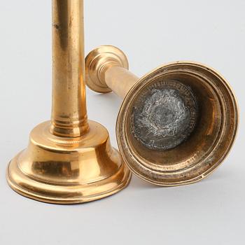 LJUSSTAKAR, 1 par, brons, gustavianska, 1700-tal.