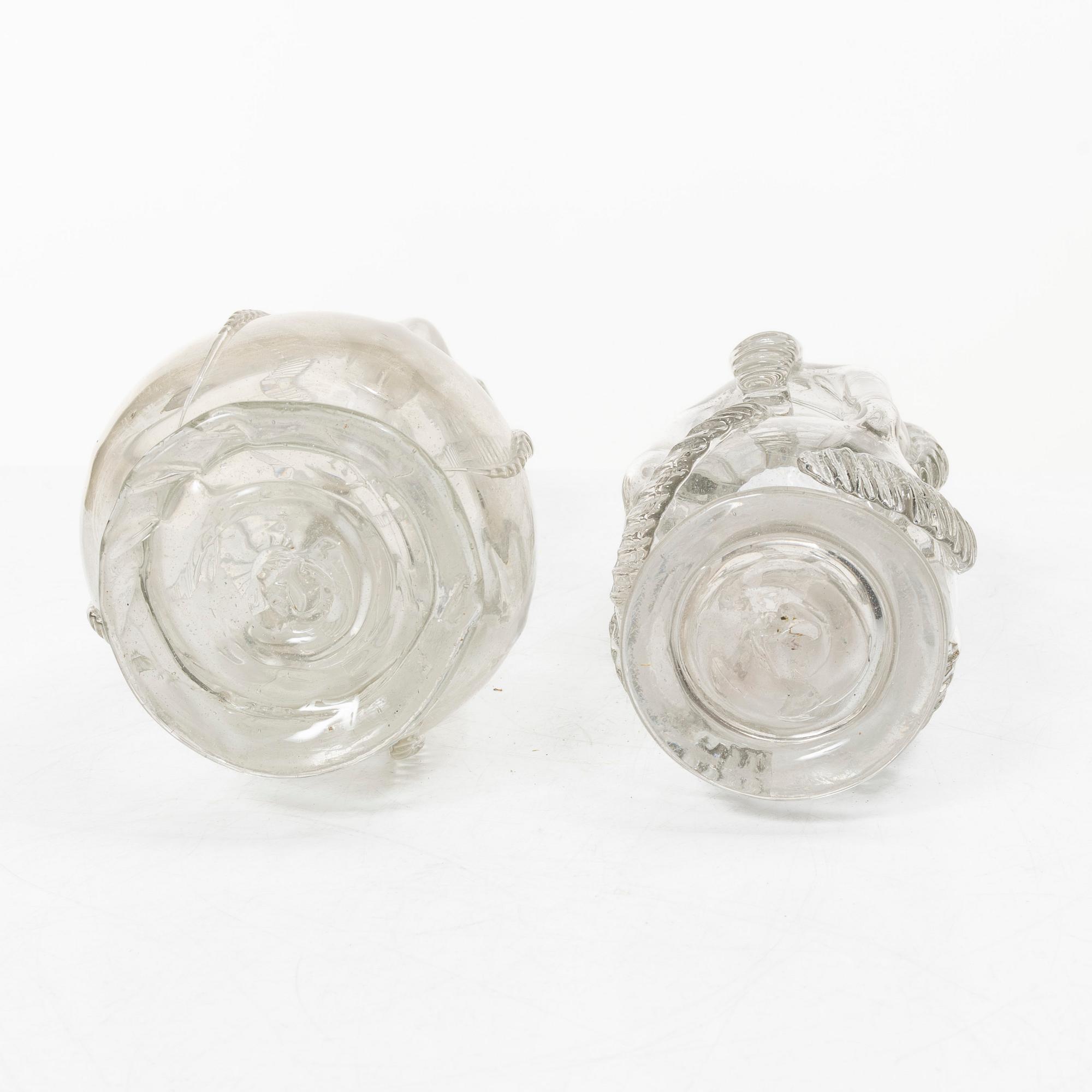 Kluckaflaskor, 2 st, 1800-tal.