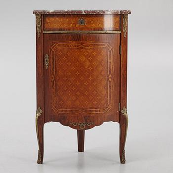 A Gustavian-style parquetry encoignure, mid 20th century.