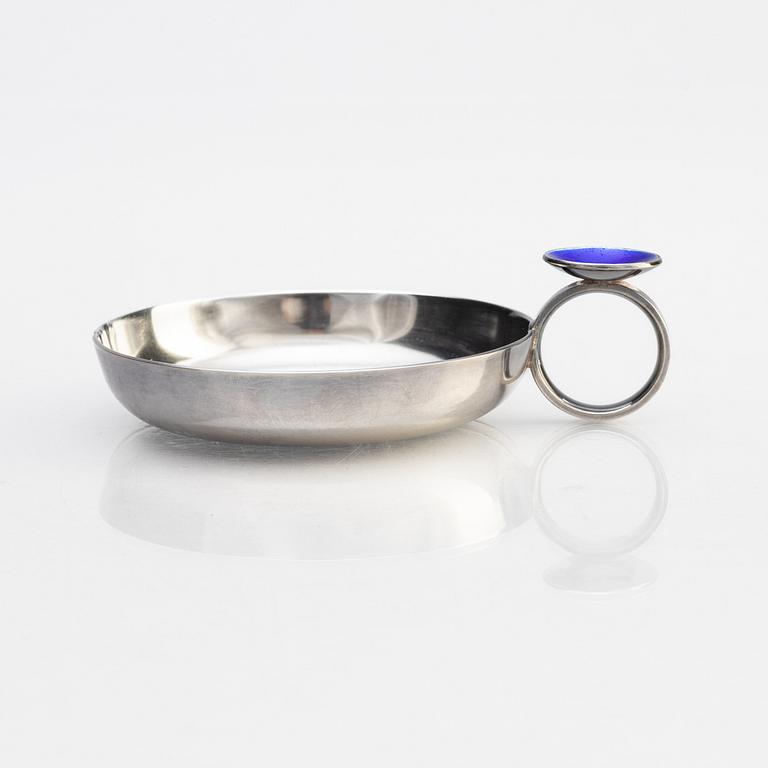 Tastevin in sterling silver and enamel, designed and executed by Sebastian Schildt for W.A. Bolin, Stockholm 1997. Prototype.