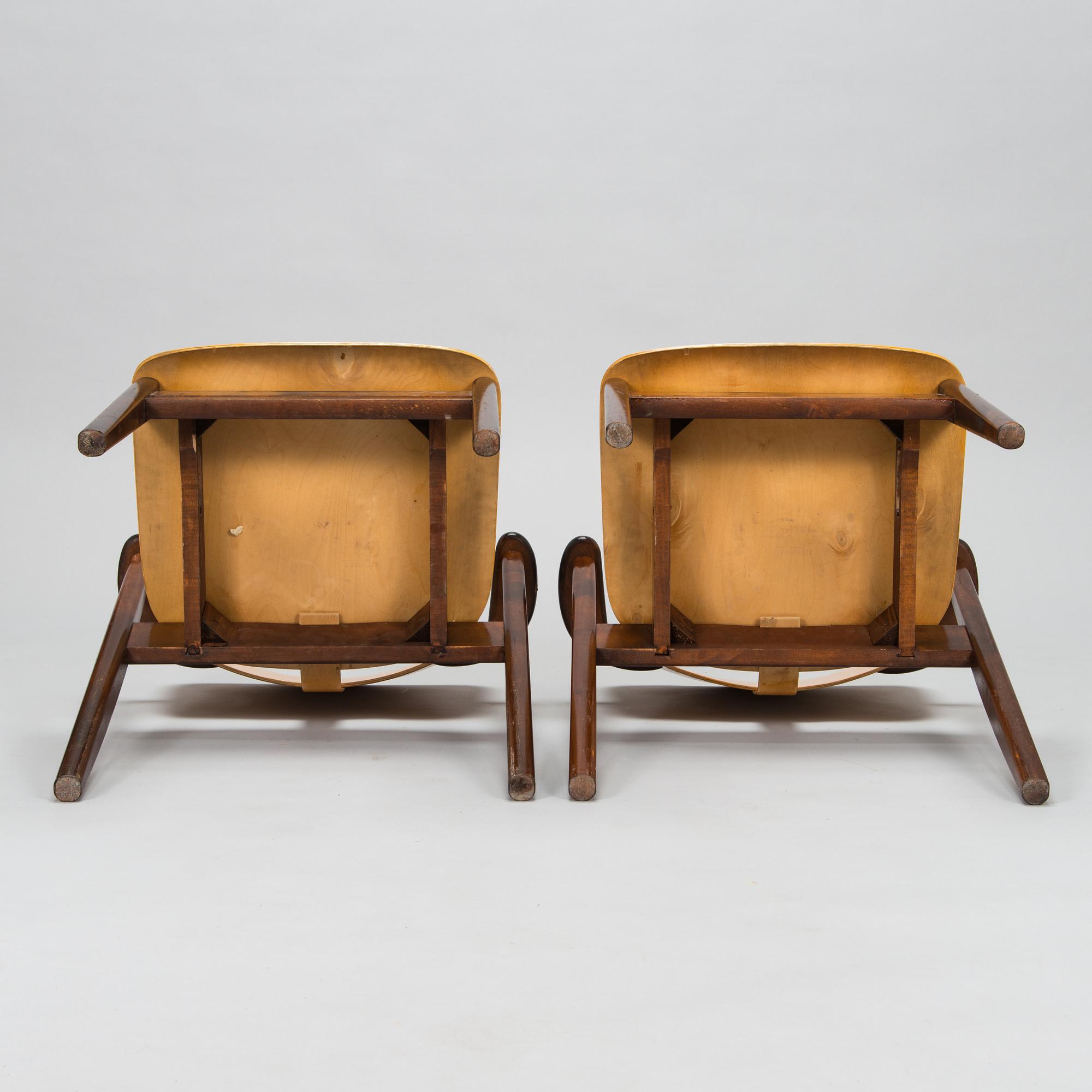 Ilmari Tapiovaara, karmstolar 6 st, "Domus", Keravan Puuteollisuus, 1940-talets slut.