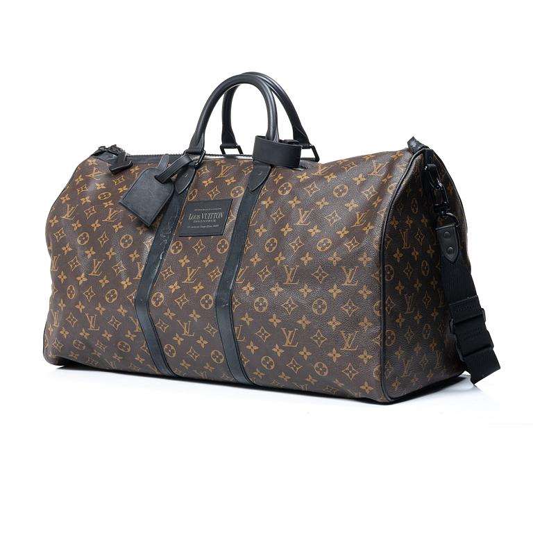 Louis Vuitton, weekender bag, “Macassar Waterproof Keepall 60 Bandoulière”.