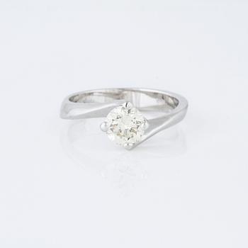 A brilliant cut diamond ring.