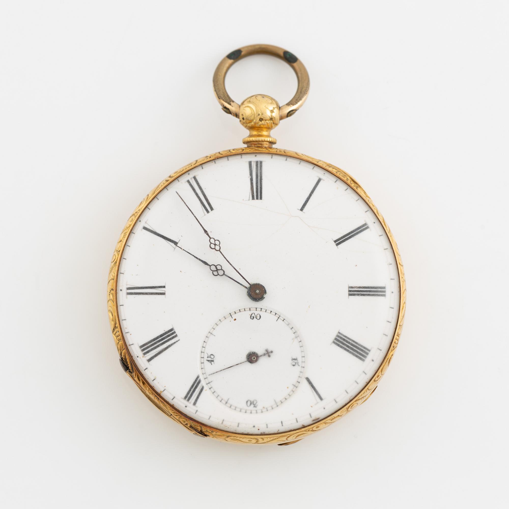 Fickur, 18K guld, 46 mm.
