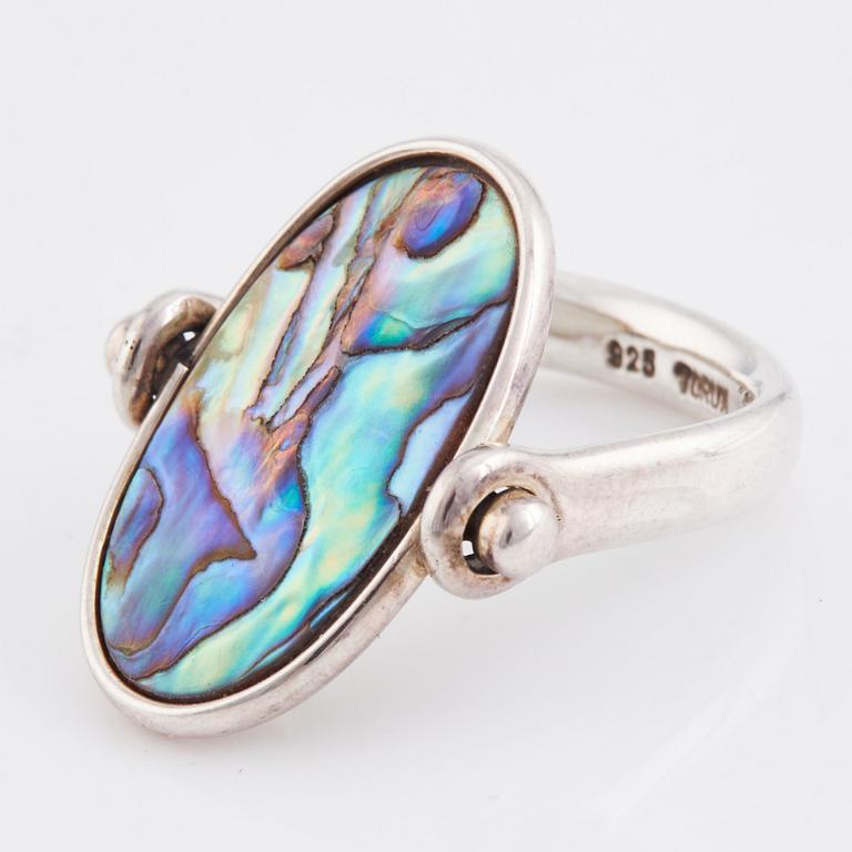 Vivianna Torun Bülow-Hübe, a sterling silver and mother-of-pearl ring, Jakarta, Indonesia.
