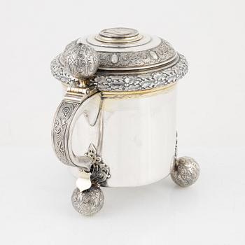 A Swedish Parcel Gilt Silver Tankard, mark of GAB, Stockholm 1943.