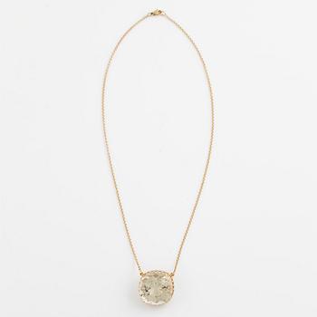 Necklace 18K gold with quartz.