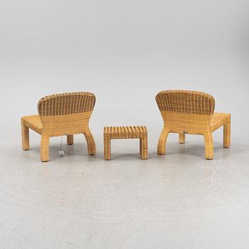 Thomas Sandell, a pair of rattan easy chairs and a table, from the series PS, IKEA 2001.