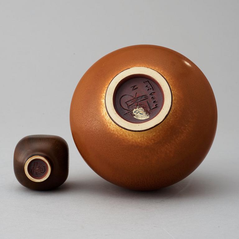 BERNDT FRIBERG, vaser, 2 st, Gustavsberg Studio 1972.