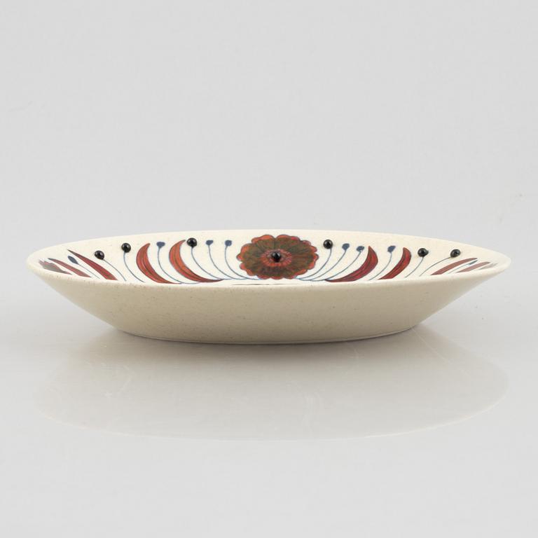 Birger Kaipiainen, a ceramic "rose" dish, Arabia Art, Finland, 1980, numbered 1518/2000.