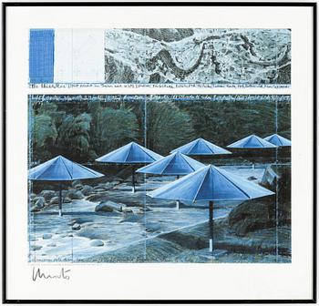 Christo & Jeanne-Claude · CHRISTO, färgoffset med collage, signerad.