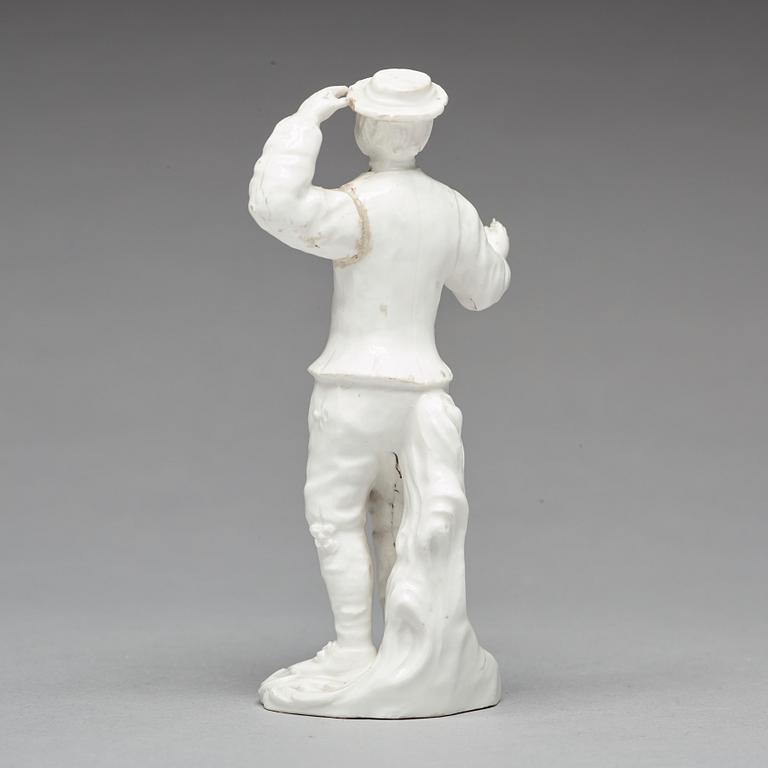 A Swedish soft paste Marieberg porcelain figure, 18th Century.