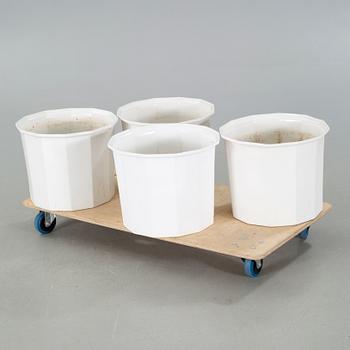 Four "Octavius" porcelain pots, designed by Karin Björquist for Gustavsberg.