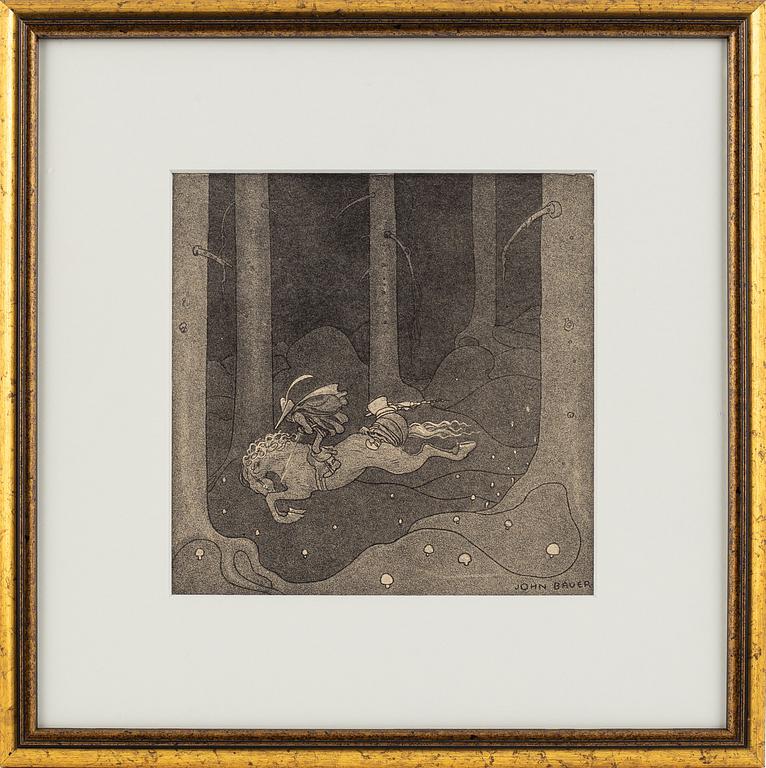 John Bauer, mezzotypi, utgiven av Åhlén & Åkerlunds, Stockholm 1918, bibliofilupplaga, 166/200.