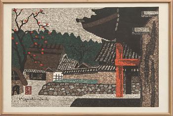 Kiyoshi Saito, a set of two woodcuts signed.