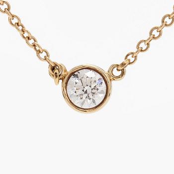 Tiffany & Co, Elsa Peretti, halsband, "Diamonds by the Yard", 18K guld med en briljantslipad diamant.