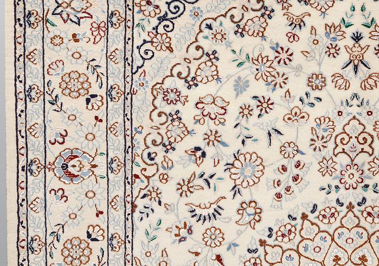 A part silk, Nain carpet, so called 9 LAA, ca 243 x 168 cm.