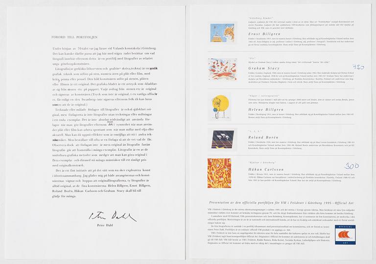 Mapp, 4 litografier,"5Th IAAF World Championships in Athletics Götebog 1995".