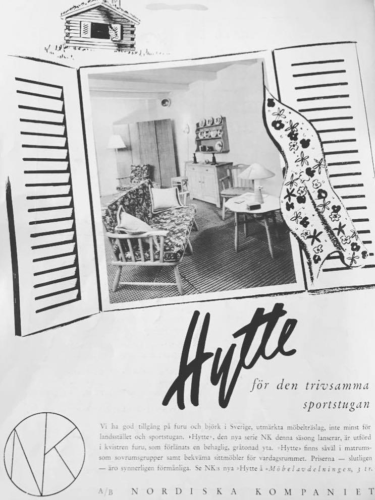 Nordiska Kompaniet, stolar, fyra stycken, "Hytte", 1940-tal.