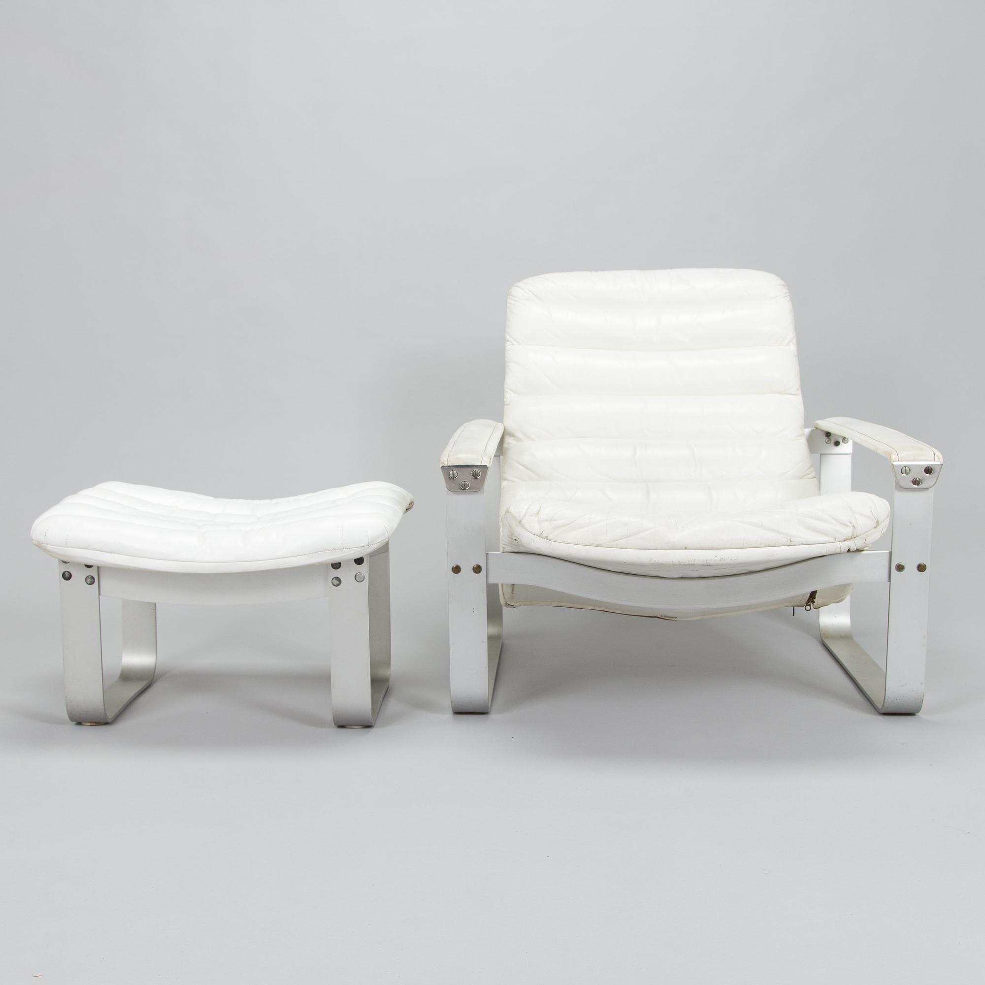 Ilmari Lappalainen, a "Pulkka" easy chair and ottoman for Asko, designed year 1968.