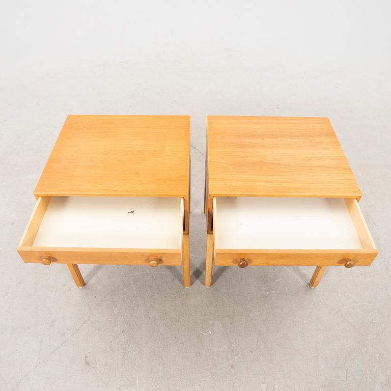 Sven Engström and Gunnar Myrstrand, a pair of oak bedside tables, "Casino", Tingströms, Bra Bohag, 1960s.