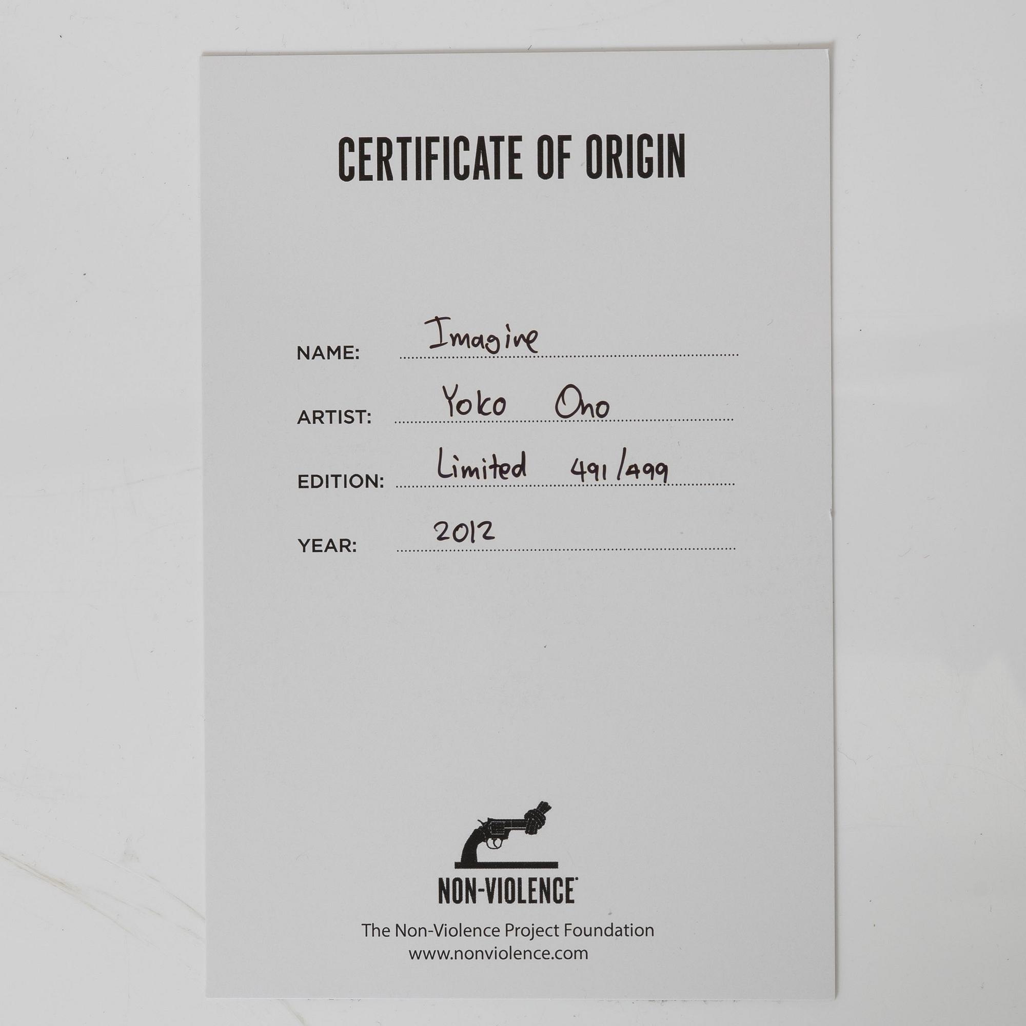 Yoko Ono, Non-Violence Art Project & Yoko Ono, "Imagine".