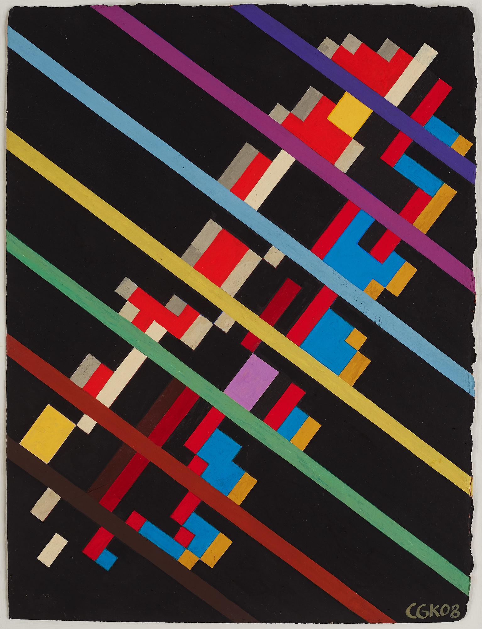 C Göran Karlsson, tempera på papper, signerad och daterad -08.