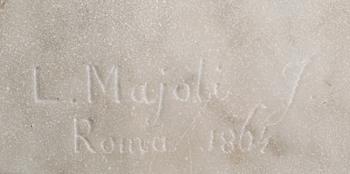 VÄGGRELIEF, marmor och alabaster, märkt L Najoli, Roma 1864.