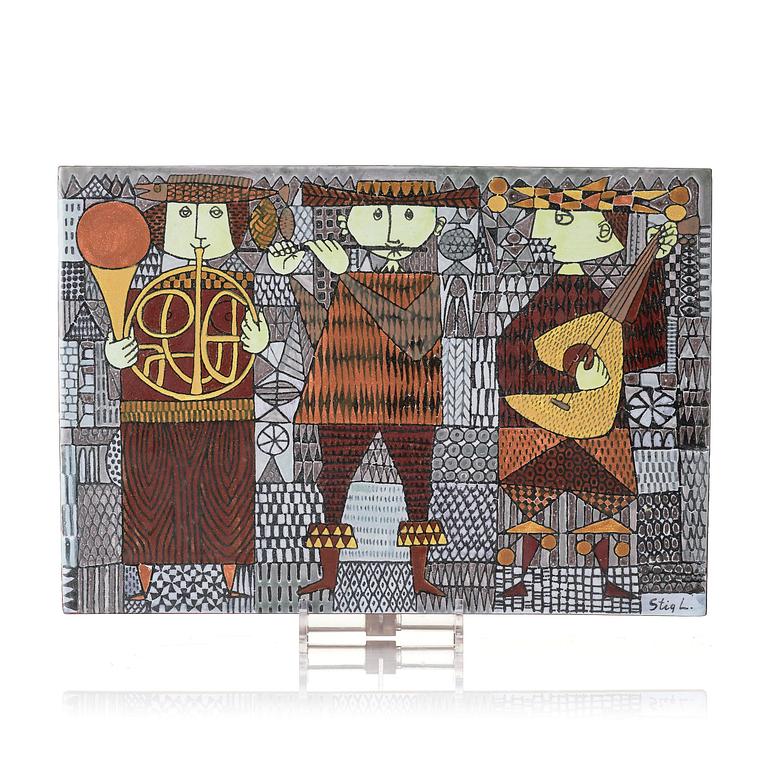 Stig Lindberg, Stig Lindberg, a faience wall plaque, Gustavsberg Studio 1962, ed 29/40.