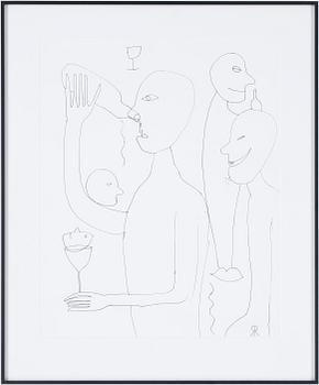 Roger Risberg · ROGER RISBERG, tuschteckning, monogramsignerad.