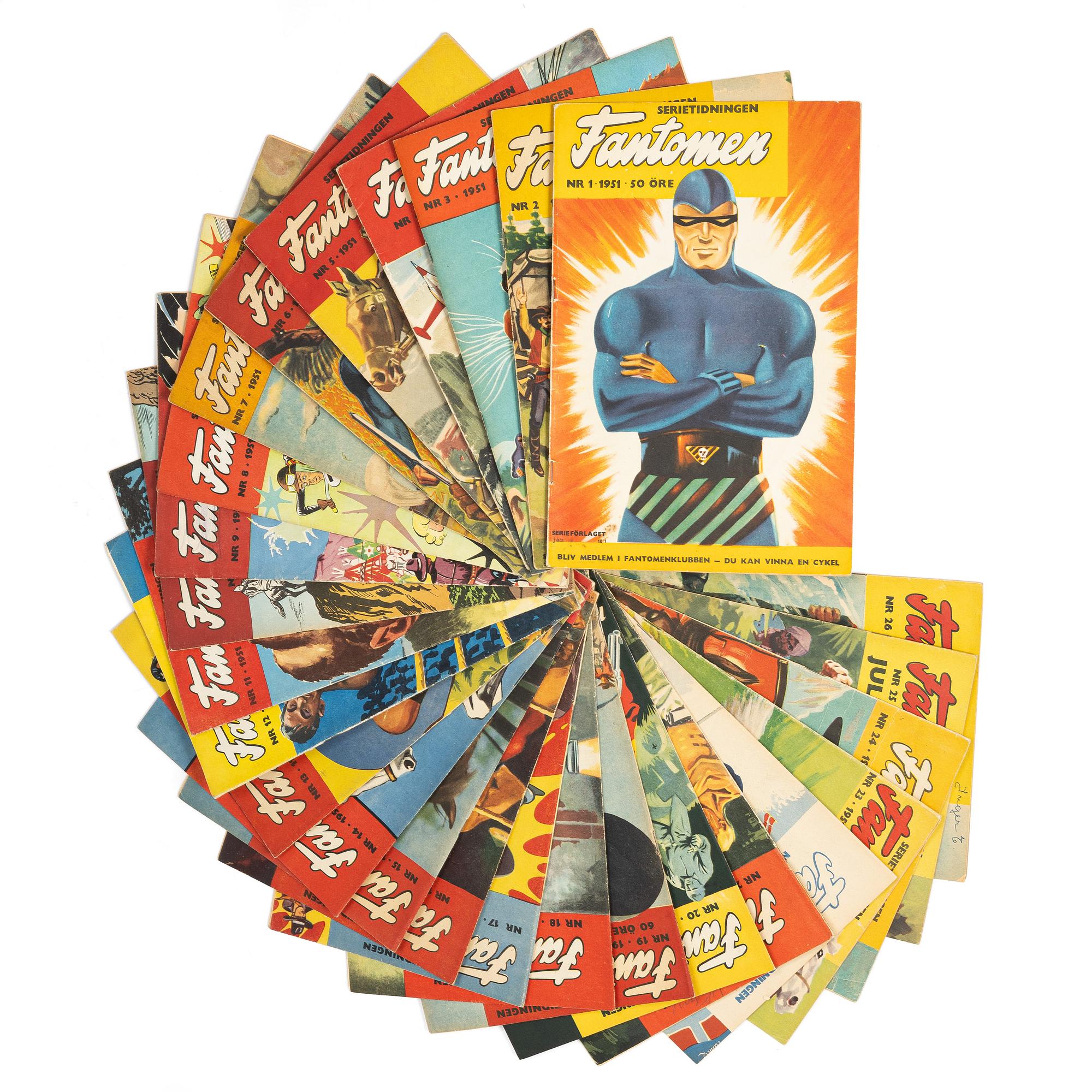 Comic books, 26 issues, "The Phantom", 1951.