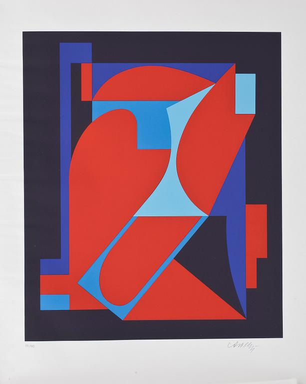 VICTOR VASARELY, Mapp med 10 st färgserigrafi,1989, samtliga signerade och numrerade 93/100.