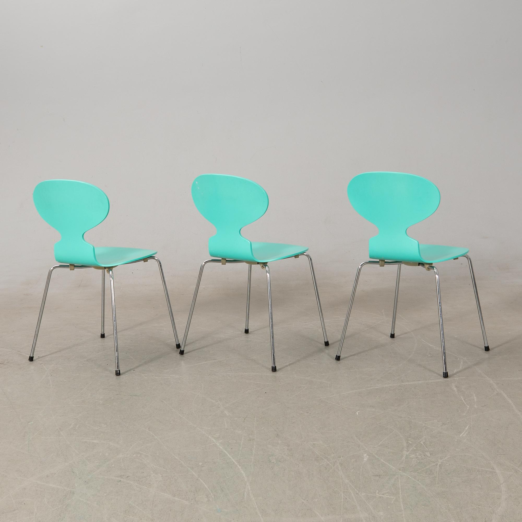 Arne Jacobsen,  stolar 8 st, "Myran", Fritz Hansen, 1993.