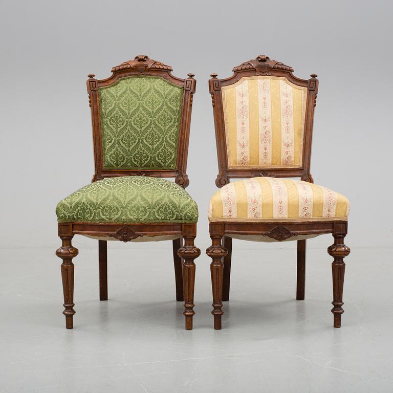 STOLAR, 6 stycken, nyrenässans, omkring år 1900.