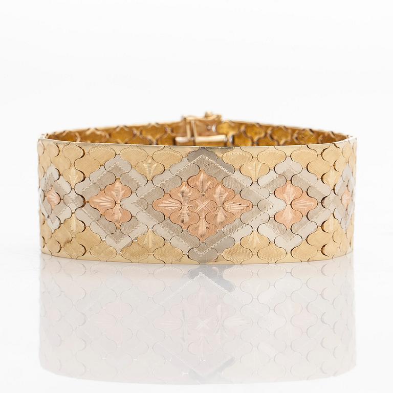 Armband i 14K trefärgsguld.