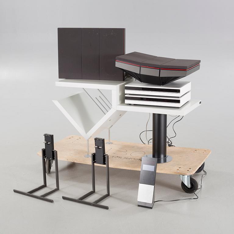 A BeoSystem 6500 stereo and fitment by Jacob Jensen for Bang & Olufsen, Denmark, during late 20th century.