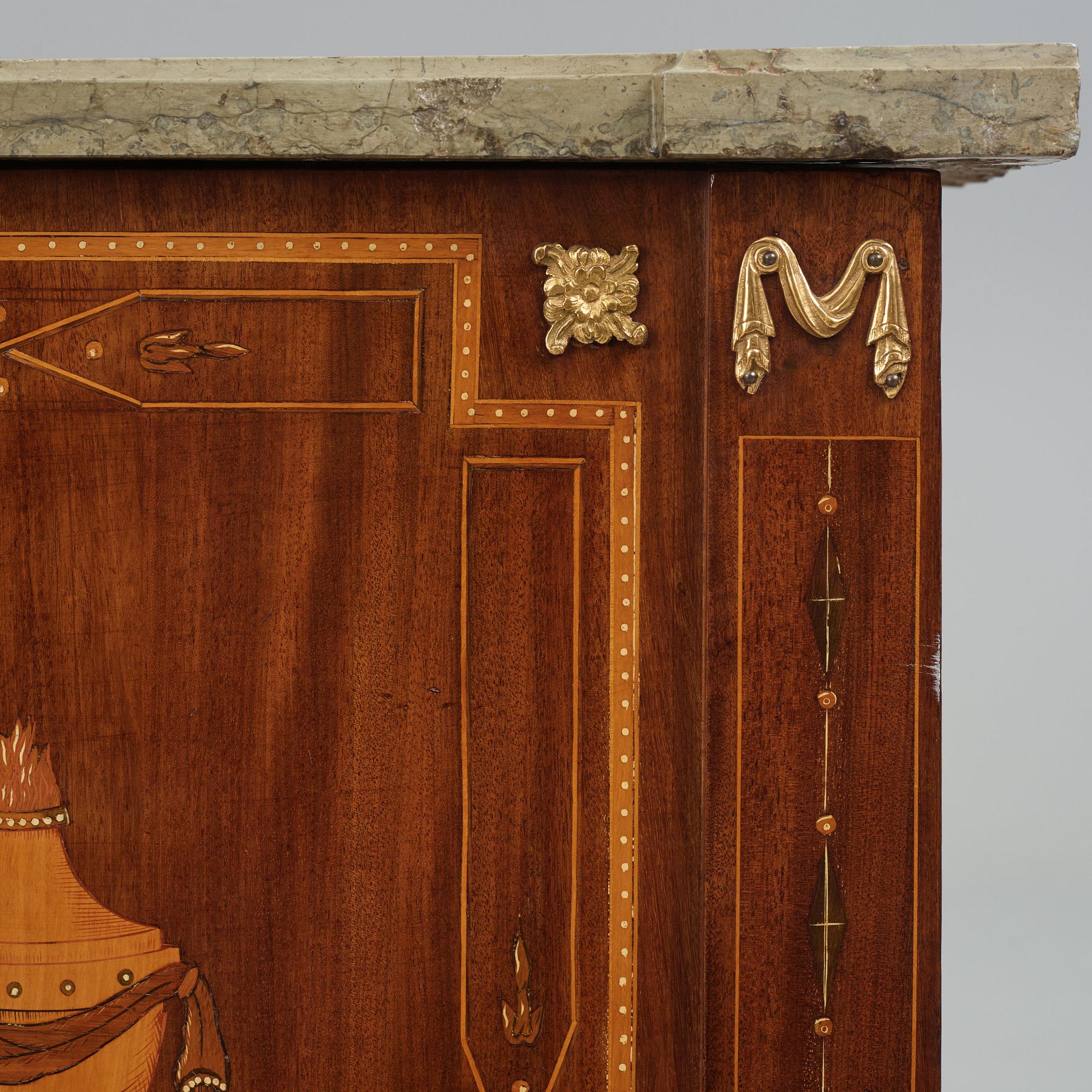 A Gustavian commode by N P Stenström (master in Stockholm 1781-1790), late 18th century, not signed.