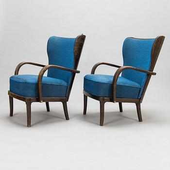 WERNER WEST, A pair of 1930s armchairs for Wilh. Schaumannin Vaneritehdas Oy, Jyväskylä.