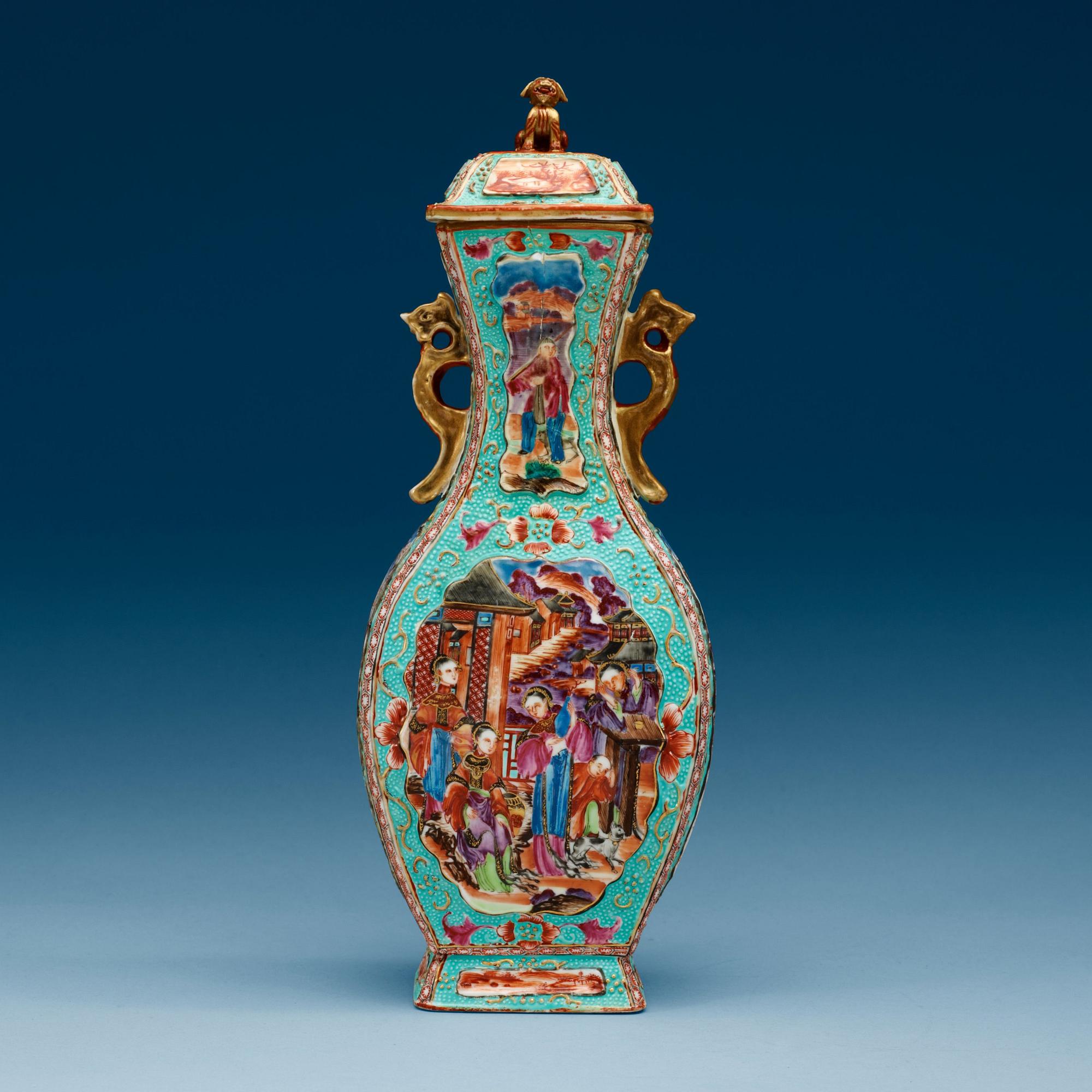 A famille rose vase with cover, Qing dynasty, Qianlong (1736-95).